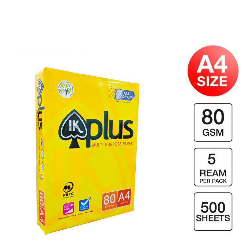 IK plus multipurpose office papers A4 80 gsm