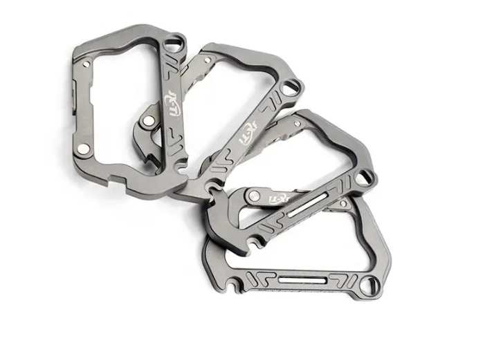 JXT Portable Titanium Professional Heavy DutyClimbing Carabiner Multi-Functional Tools Keychainwith Bottle Opener