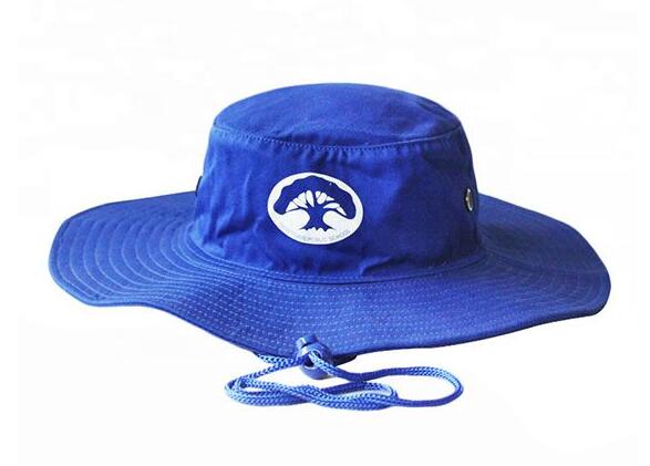 Royal Blue Bucket Hat Custom Wide Brim Blue Sun Hat with String