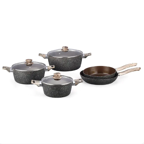 Ceramics Non Stick Coating Kitchenware Set Forged Cookware