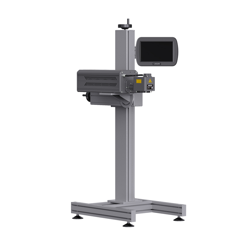 High Speed Auto Online Flying Co2 Laser Marking Machine Industrial Expiry Date Batch Coding Printer