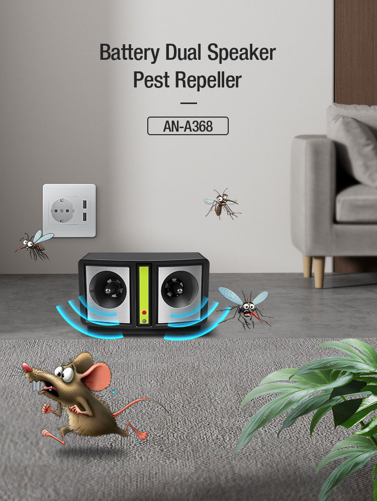 AOSION® Portable Ultrasonic Battery Mouse And Rat Repeller AN-A368