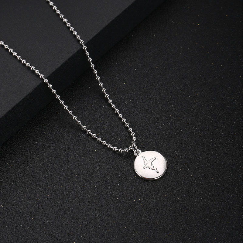 Stainless steel ECG couple pendant necklace