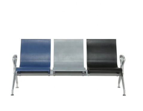 3-seater Waiting Blue Grey and Black Hospital Chair W9915