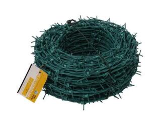 Green PVC Coated Barbed Wire Fence
