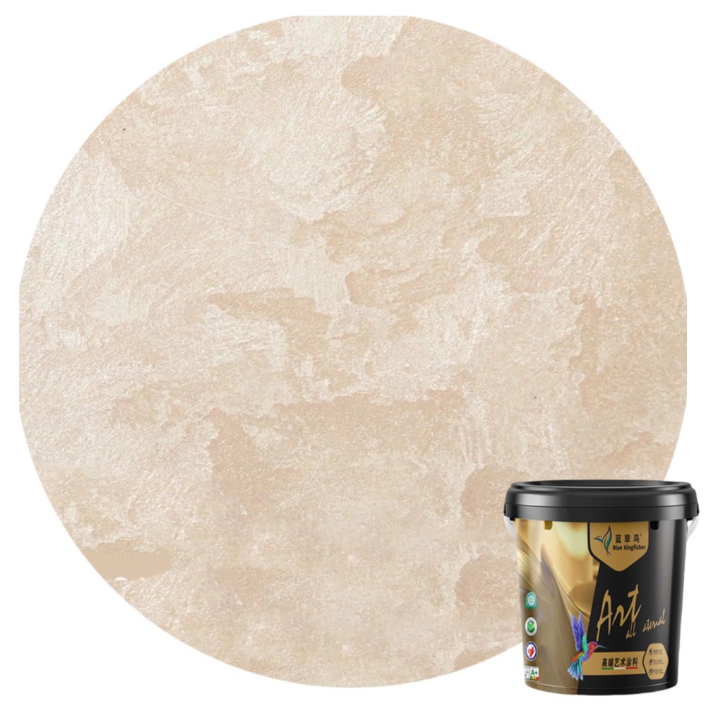 Атмосферная бархатная текстурная краска Blue Kingfisher | Лечебная декоративная краска для интерьера