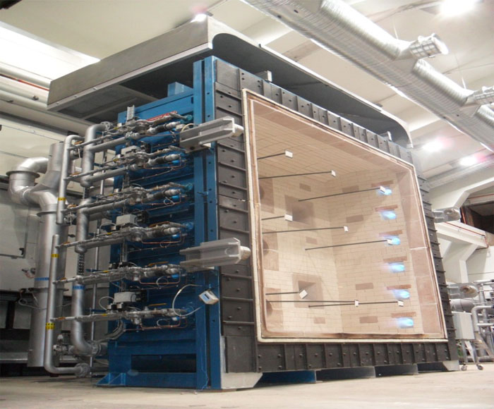 Vertical Fire Resistance Test Furnace for Building Elements，ISO 834 wall fire resistance testing furnace system