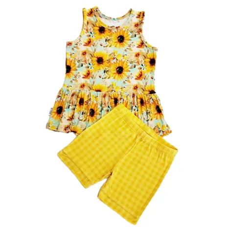 Girls Peplum Tank & Shorts