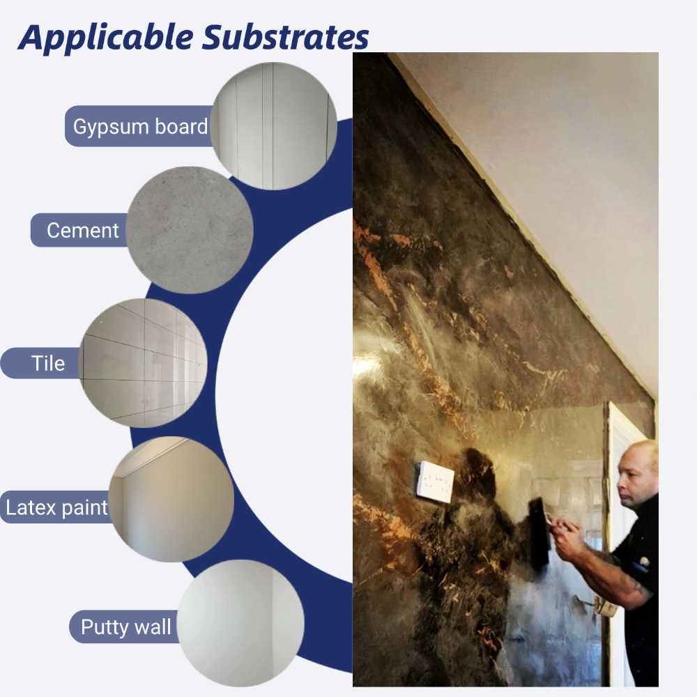 Blue Kingfisher Venetian Plaster Paint Wall Art Plaster Luxurious Texture