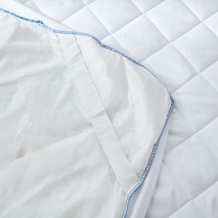 Wholesale Pure Color Quilted Topper Cover Waterproof Mattress Protector With Elastic Straps