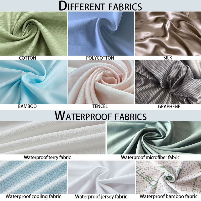 Wholesale Pure Color Quilted Topper Cover Waterproof Mattress Protector With Elastic Straps