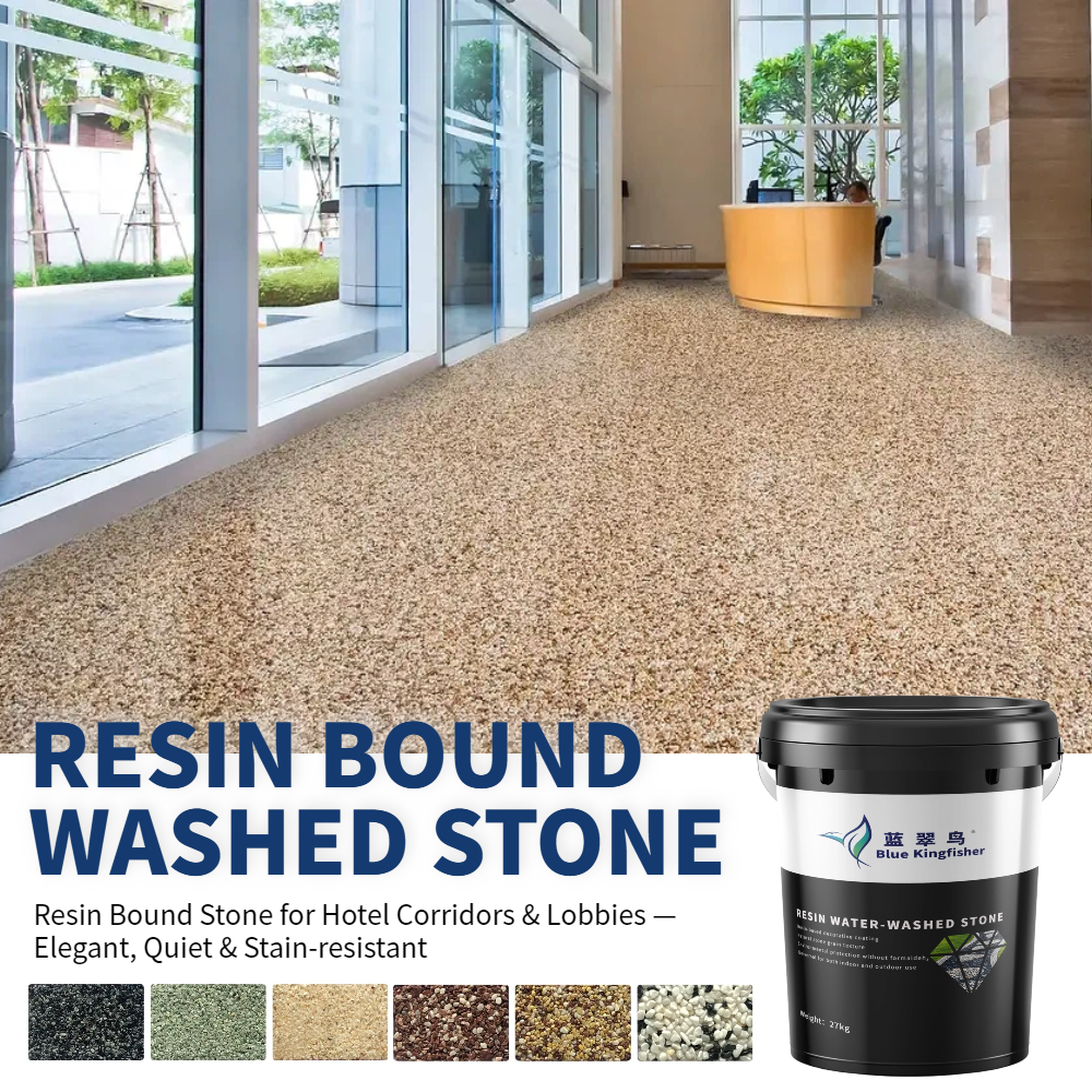 Resin Washed Stone - High-Quality Decorative Material by Blue Kingfisher