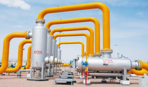 Steel pipeline powder coating