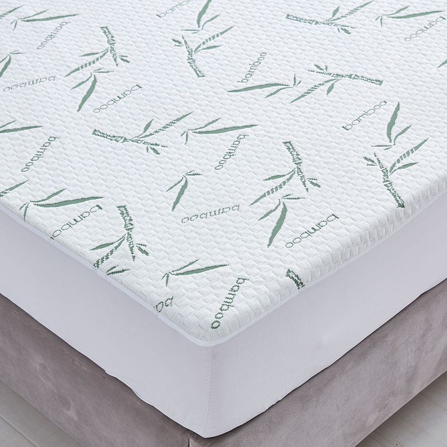 Wholesale Bamboo Mattress Protector Waterproof Noiseless Breathable Cooling Mattress Cover