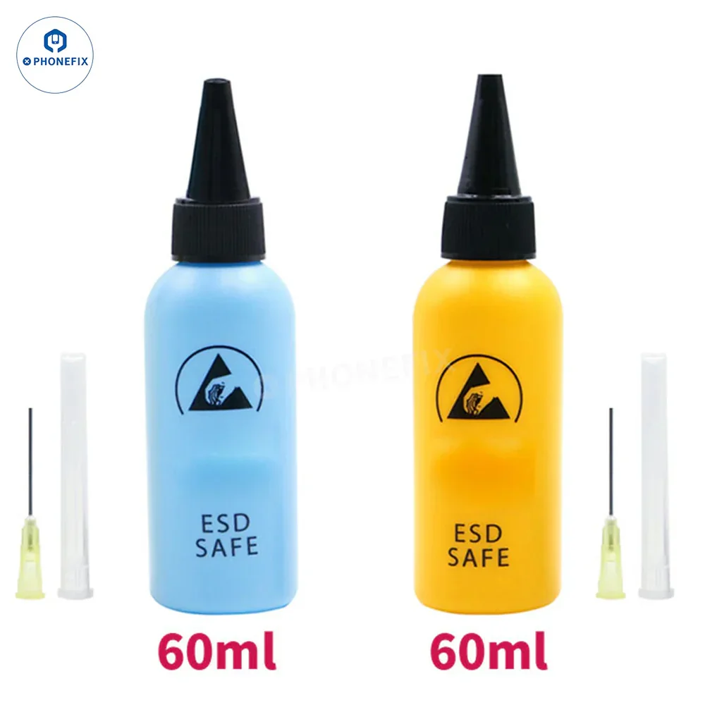 60ml Anti-static Solvent Bottle with Needle Tip | Flux Dispenser