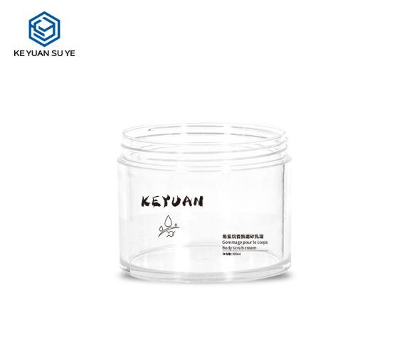 Custom 300ml Cosmetic Wide Mouth Plastic Jar Body Scrub Cream Jar