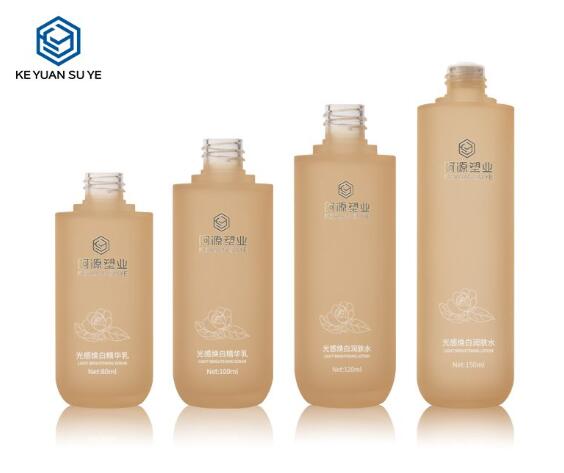 Wholesale Orange Luxury Skincare Packaging Set Empty Lotion Pump Plastic Bottle and Dropper Bottle