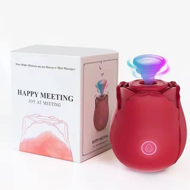 批发 10 种模式 玫瑰花造型阴蒂吸吮振动器 人体安全硅胶成人玩具