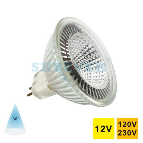 SKYEVER Glass-Aluminum LED Spot Light Cup GU10/JDR COB 5 Watts 120V/230V dimmable