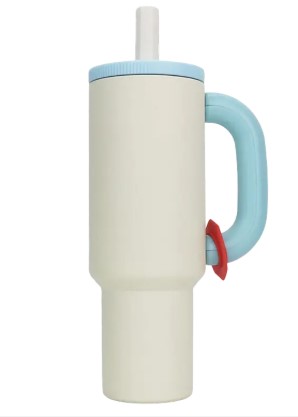 1200ml Vacuum Insulated Stainless Steel Car Tumbler with Straw & Handle