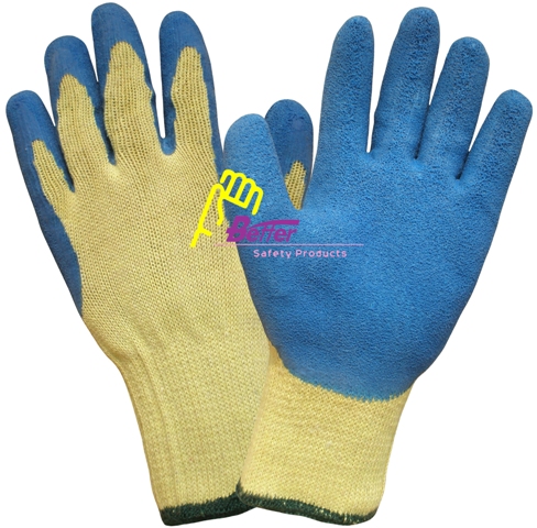 10 guage 10s*2 knitted lining with latex coated on palm, rough finished,economical style work gloves