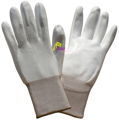 13 guage carbon nylon and copper seamless knitted lining,PU palm dipped work gloves